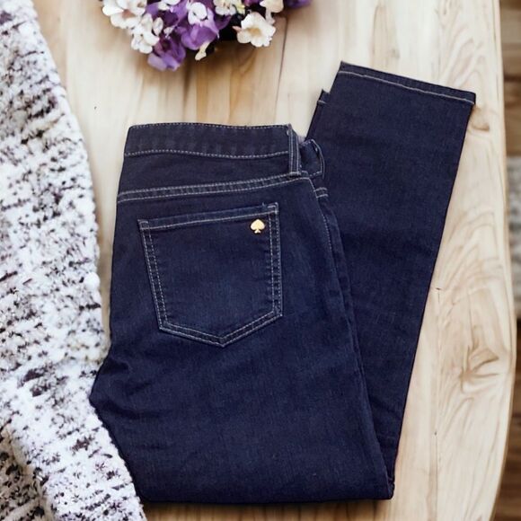 KATE SPADE LIVE COLORFULLY DARK WASH CROPPED JEAN PANTS BROOME STREET SIZE 29 - Picture 4 of 5